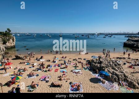Città spiaggia Praia da Rainha, Cascais, Portogallo Foto Stock