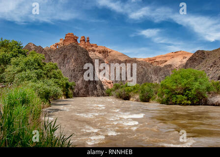 Il Charyn Canyon nel Charyn Parco Nazionale vicino a Almaty in Kazakistan Foto Stock