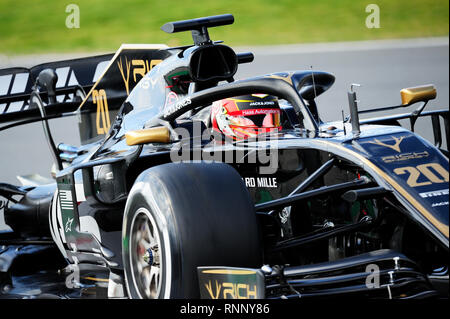 Barcellona, Spagna. 19 Feb, 2019. Un test di Formula Uno giorno 2; Kevin Magnussen del team Haas durante i test invernali al circuito di Catalunya Credito: Azione Sport Plus/Alamy Live News Foto Stock