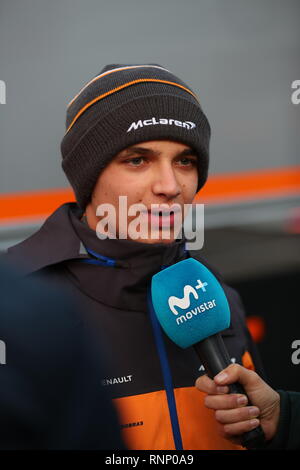 Barcellona, Spagna. 18 Febbraio, 2019. Primi test invernali 2019; Barcellona; MontmelÃ²; il circuito di Catalunya, 18 al 21 febbraio 2019 Credit: Indipendente Photo Agency Srl/Alamy Live News Foto Stock