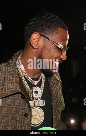 Charlotte, NC, Stati Uniti d'America. Xvii Feb, 2019. Bernice Burgos assiste dopo la parte finale della NBA-All Star Weekend a ClubONE in Charlotte, North Carolina. Photo credit: Walik Goshom/Mediapunch/Alamy Live News Foto Stock