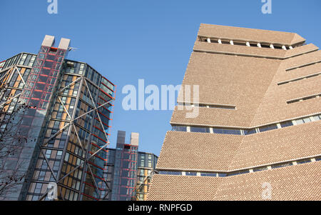 NEO Bankside residential mid-luogo appartamenti si affaccia la Tate Modern Blavatnik prolungamento dell'edificio a Bankside a Londra Foto Stock