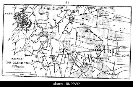 Carte de la Bataille de Marengo N°3. Foto Stock