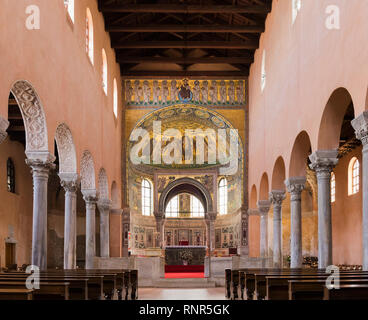 Basilica Eufrasiana - Eufrazijeva bazilika in croato - o la Basilica Cattedrale dell Assunzione di Maria. Parenzo in Istria, Croazia. Interi Foto Stock