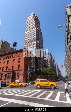 Attraversamento di Madison Avenue e E84 Street, New York City, Stati Uniti d'America Foto Stock