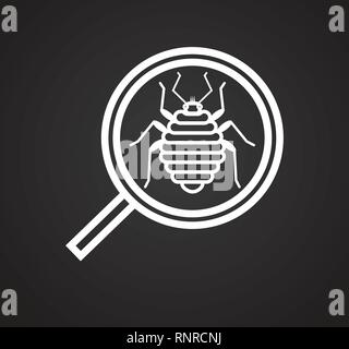 Icona di debug su sfondo nero per grafica e web design, moderno vettore semplice segno. Concetto di Internet. Il simbolo alla moda per il design del sito web o del pulsante mobile app. Illustrazione Vettoriale