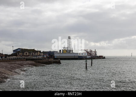 Clarence Pier luna park , Southsea, Portsmouth, Hampshire, Regno Unito Foto Stock