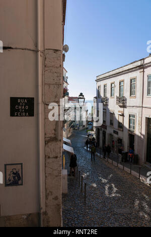 R. Bartolomeu de Gusmão, Alfama, Lisbona, Portogallo Foto Stock