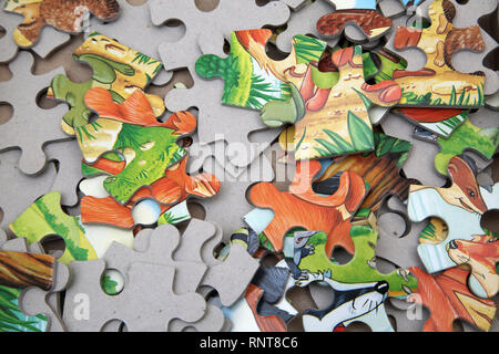 Gli animali di Farthing puzzle in legno i pezzi del puzzle Foto Stock