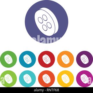 Abiti classici pulsante set di icone a colori del vettore Illustrazione Vettoriale