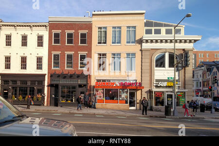 Xiv e U, Dunkin e alla metropolitana, Washington DC Foto Stock