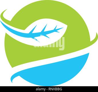 Leaf Logo Design template vettoriale isolato Illustrazione Vettoriale