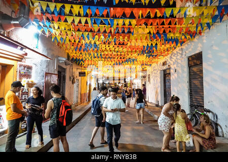 Cartagena Colombia,centro,centro,Getsemani,notte notte notte notte notte crepuscolo,ispanico Latino latino immigranti etnici minoranza,quartiere risiedono Foto Stock