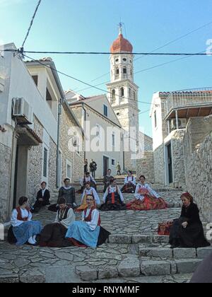 Folklore e isola di Betina Foto Stock