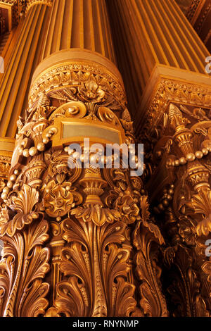 Dettagli architettonici nel grande atrio del Palais Garnier, Parigi, Francia Foto Stock
