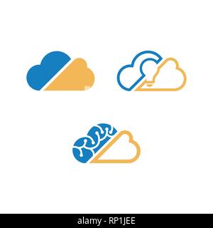 Vettore il cloud computing icon set. Immagine eps file 10 Illustrazione Vettoriale