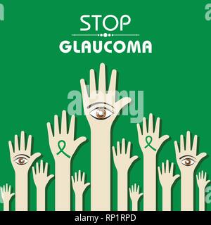 Illustrazione Vettoriale di uno sfondo per la World Glaucoma giorno- 12 marzo Illustrazione Vettoriale