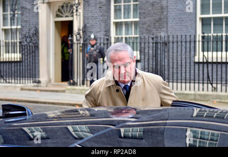 Geoffrey Cox QC MP, Procuratore generale, lasciando dopo una riunione del gabinetto di Downing Street 19 Feb 2019 Foto Stock