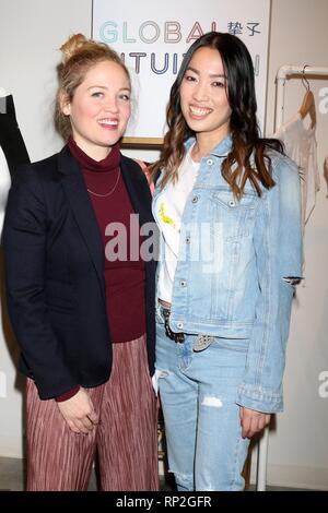 Erika Christensen, Yizhou presso gli arrivi per intuizione globale della campagna di lancio di ospitati da Yizhou, Fred Segal Sunset Blvd, West Hollywood, CA il 18 febbraio 2019. Foto di: Priscilla concedere/Everett Collection Foto Stock