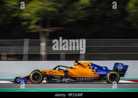 Barcellona, Spagna. 19 Feb, 2019. 04 NORRIS Lando (GBR), McLaren Renault F1 MCL34, azione durante la Formula 1 test invernali da febbraio 18 a 21, 2019 a Barcellona, Spagna - : Campionato del Mondo di Formula Uno FIA 2019, test di Barcellona, Credito: dpa/Alamy Live News Foto Stock