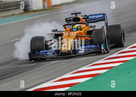 Barcellona, Spagna. 19 Feb, 2019. 04 NORRIS Lando (GBR), McLaren Renault F1 MCL34, azione durante la Formula 1 test invernali da febbraio 18 a 21, 2019 a Barcellona, Spagna - : Campionato del Mondo di Formula Uno FIA 2019, test di Barcellona, Credito: dpa/Alamy Live News Foto Stock