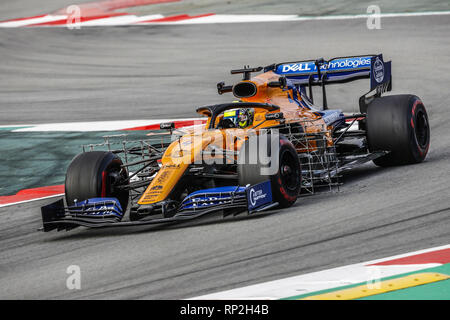 Barcellona, Spagna. 19 Feb, 2019. 04 NORRIS Lando (GBR), McLaren Renault F1 MCL34, azione durante la Formula 1 test invernali da febbraio 18 a 21, 2019 a Barcellona, Spagna - : Campionato del Mondo di Formula Uno FIA 2019, test di Barcellona, Credito: dpa/Alamy Live News Foto Stock