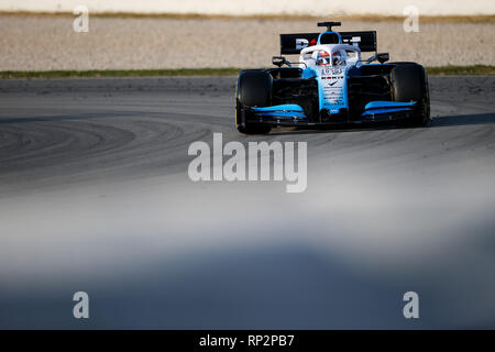 Montmelo, Spagna. Xx Febbraio 2018. GEORGE RUSSEL della Williams Racing rigidi durante il 2019 FIA del Campionato del Mondo di Formula 1 test pre stagione sul circuito de Barcelona-Catalunya a Montmelò, Spagna. Credito: James Gasperotti/ZUMA filo/Alamy Live News Foto Stock