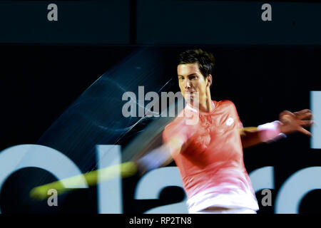 Rio De Janeiro, Brasile. Xx Febbraio 2019. Rio Open 2019 - sloveno giocatore di tennis Aljaz Bedene durante il match contro il giocatore brasiliano Thiago Monteiro a Open Rio 2019, ATP 500 stadio del tennis mondiale circuito, tenutosi presso il Jockey Club Brasileiro, dove le gare che si svolgono tra il XVI e il 24 di febbraio. Foto: Thiago Ribeiro/AGIF Credito: AGIF/Alamy Live News Foto Stock