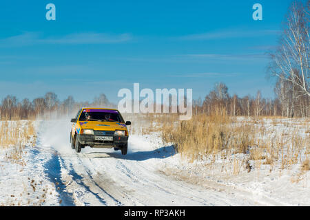 Kyshtym, Russia, 18 Febbraio 2018 - Rally 'Malachite 2018" quarta tappa della Coppa del russo, numero di partenza 20, auto Lada Foto Stock