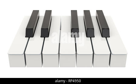 7 Tasto di pianoforte, una ottava. Il concetto di musica. 3D rendering isolati su sfondo bianco Foto Stock