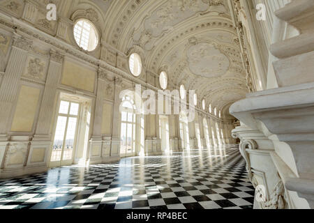 Torino, Italia, Febbraio 2019 : La grande cucina della Reggia di Venaria Reale, Palazzo reale patrimonio Unesco. Foto Stock