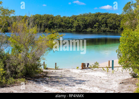 Il lago di acqua dolce mckenzie su Fraser Island, viaggi avventura vacanze backpacker in australia Foto Stock