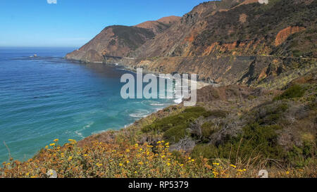 Big Creek ponte sulla autostrada 1 lungo la costa della California in big sur Foto Stock