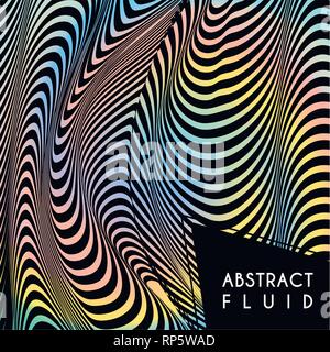 Abstract background ondulate, optical art, opart striato. Vettore onde, geometria strisce di linea Illustrazione Vettoriale