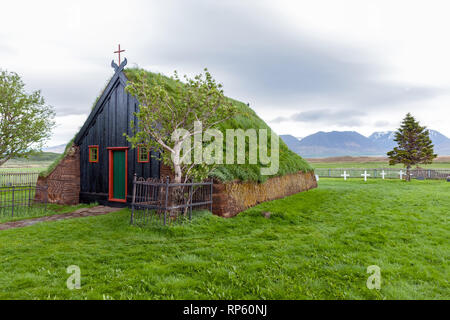 Vidimyri Turf la Chiesa nel nord dell'Islanda Foto Stock