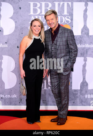 Jayne Torvill e Christopher Dean frequentando il Brit Awards 2019 all'O2 Arena, Londra. Foto Stock