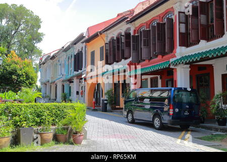 Emerald Hill Rd nel centro cittadino di Singapore Foto Stock