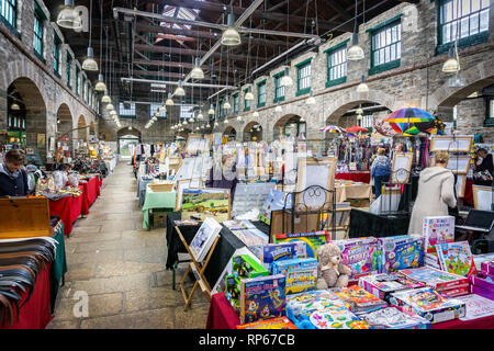 Tavistock mercato coperto - antico mercato di un bauletto portaoggetti - presi in Tavistock, Devon, Regno Unito il 20 febbraio 2019 Foto Stock