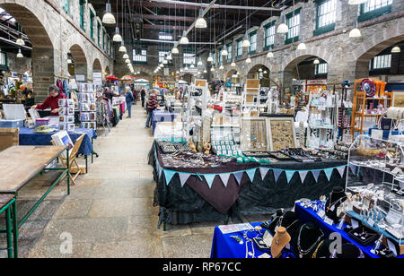 Tavistock mercato coperto - antico mercato di un bauletto portaoggetti - presi in Tavistock, Devon, Regno Unito il 20 febbraio 2019 Foto Stock