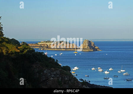 Cancale, Ile des Rimains, fort marittimo da Vauban, Bretagne, Bretagna Ille-et-Vilaine, Francia, Europa Foto Stock