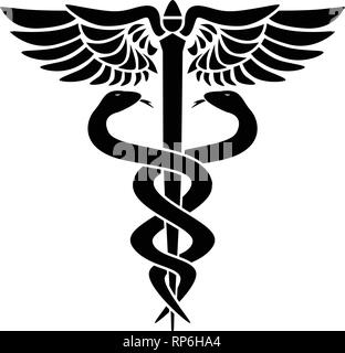 Caduceo simbolo medico Illustrazione Vettoriale