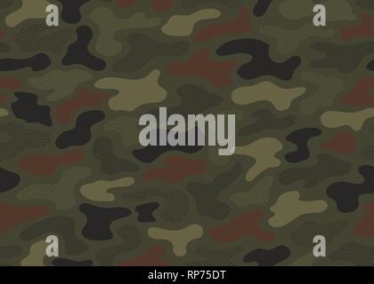 Verde camuffamento moderno seamless pattern. vettore illustrazione dello sfondo per la moda e il design di superficie Illustrazione Vettoriale