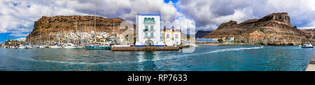 I punti di riferimento di Gran Canaria. Scenic village Puerto de Mogan. Isole Canarie Spagna Foto Stock