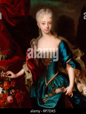 L'arciduchessa Maria Theresia (1717-1780) all'età di undici, ginocchio-lunghezza - Andreas Moller, circa 1727 Foto Stock