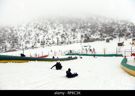 Monte Hermon ski resort in Israele. Foto Stock