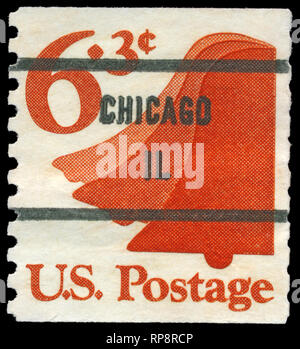 Stati Uniti - circa 1973: un timbro Stampato negli USA mostra la Liberty Bell, circa 1973 Foto Stock