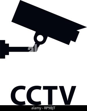 Semplice sorveglianza video icona. Telecamera TVCC su sfondo bianco Illustrazione Vettoriale