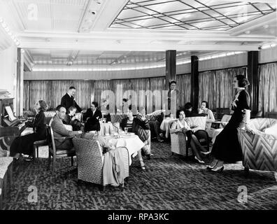 Victoria transatlantica, veranda in prima classe, 1930 Foto Stock