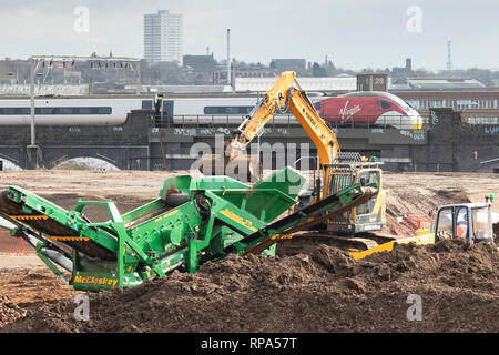 Iniziano i lavori per la costruzione del HS2 alta velocità terminale ferroviario nel centro di Birmingham Foto Stock