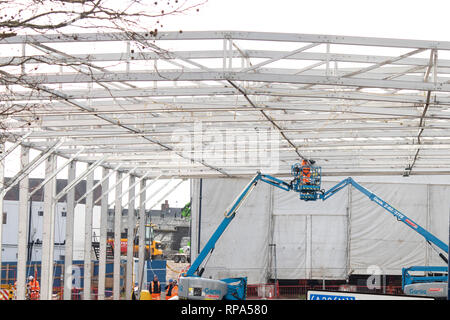 Iniziano i lavori per la costruzione del HS2 alta velocità terminale ferroviario nel centro di Birmingham Foto Stock